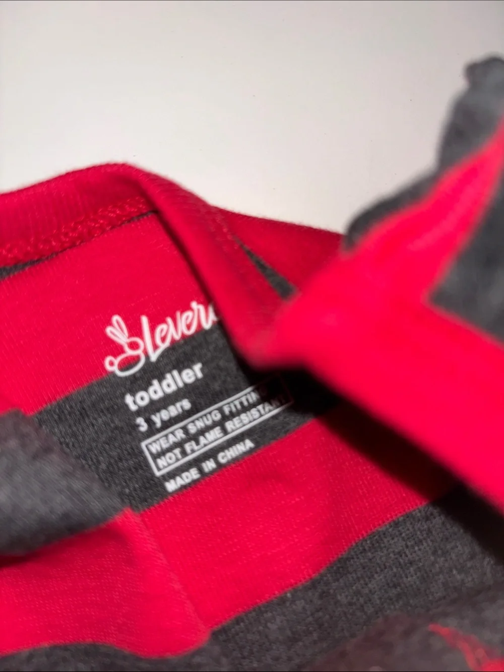 Leveret Red & Gray Striped Footed One-Piece